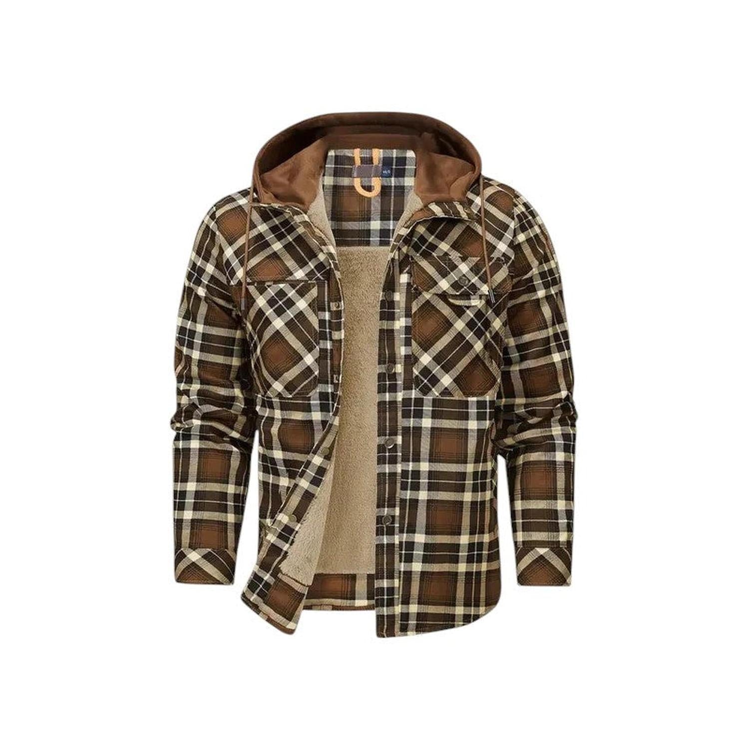 Checked Jacket Men Hooded