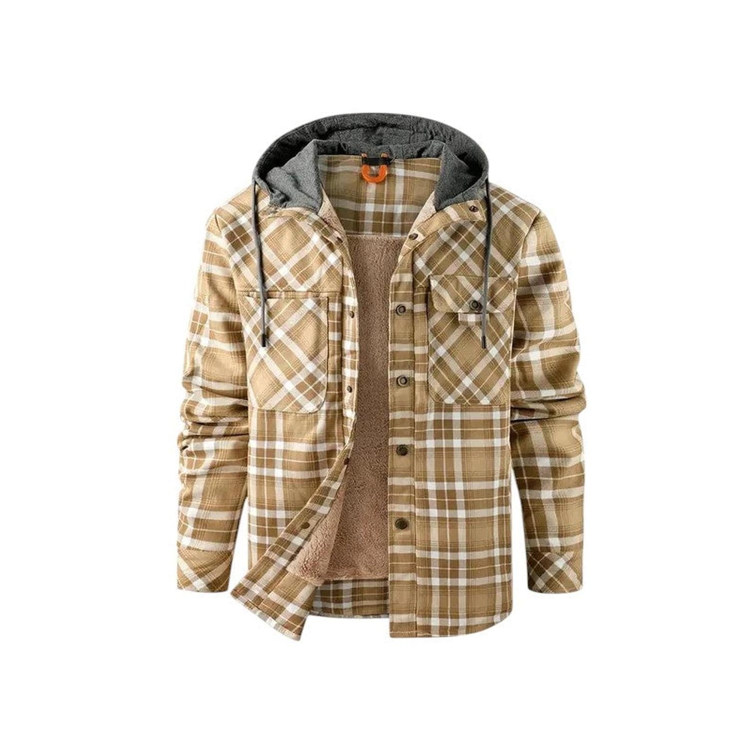 Checked Jacket Men Hooded
