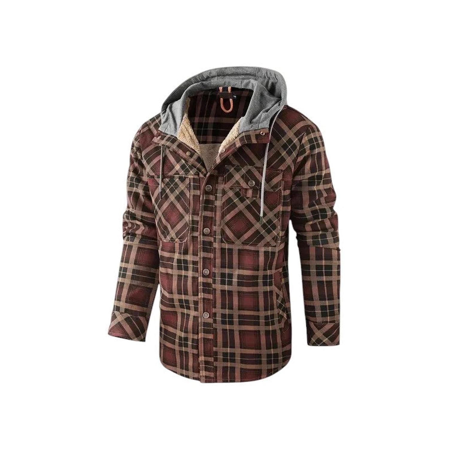 Checked Jacket Men Hooded