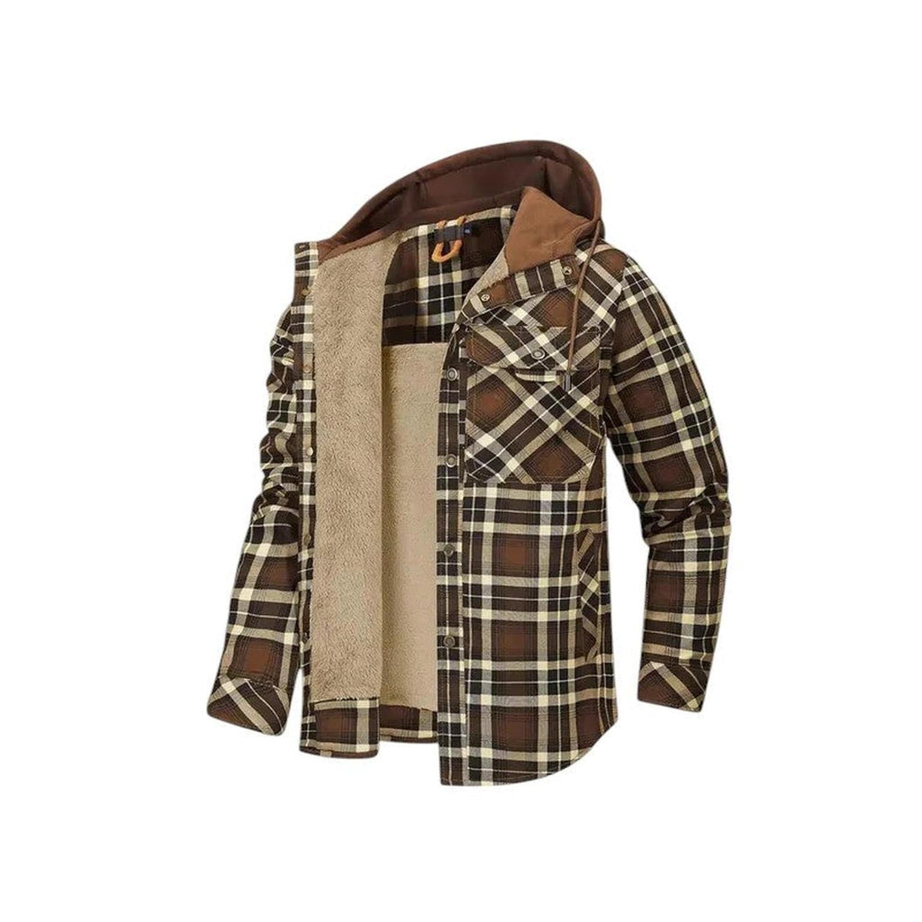 Checked Jacket Men Hooded