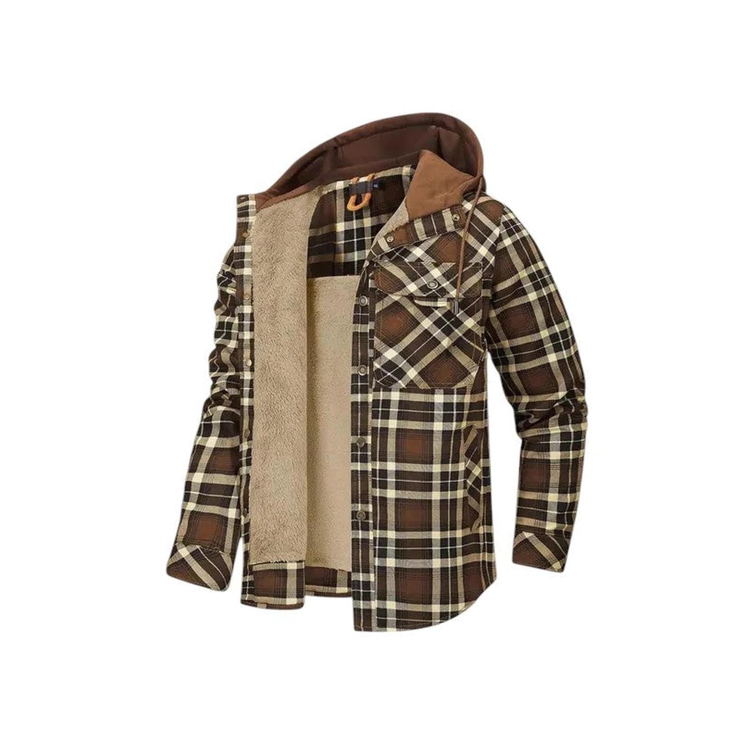 Checked Jacket Men Hooded