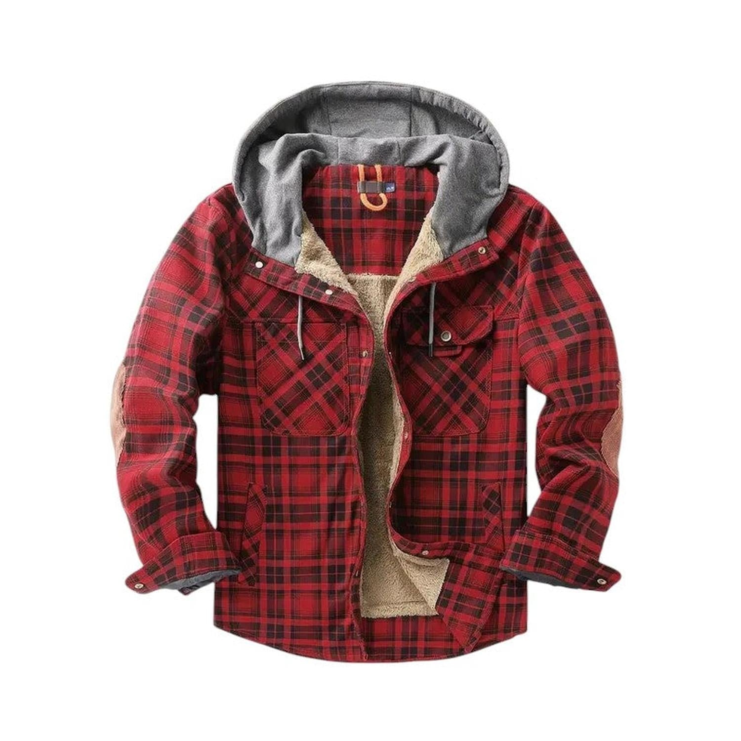 Checked Jacket Men Hooded
