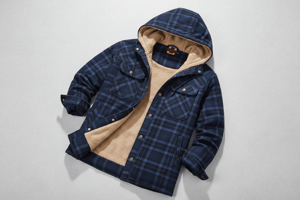 Checked Jacket Men Hooded