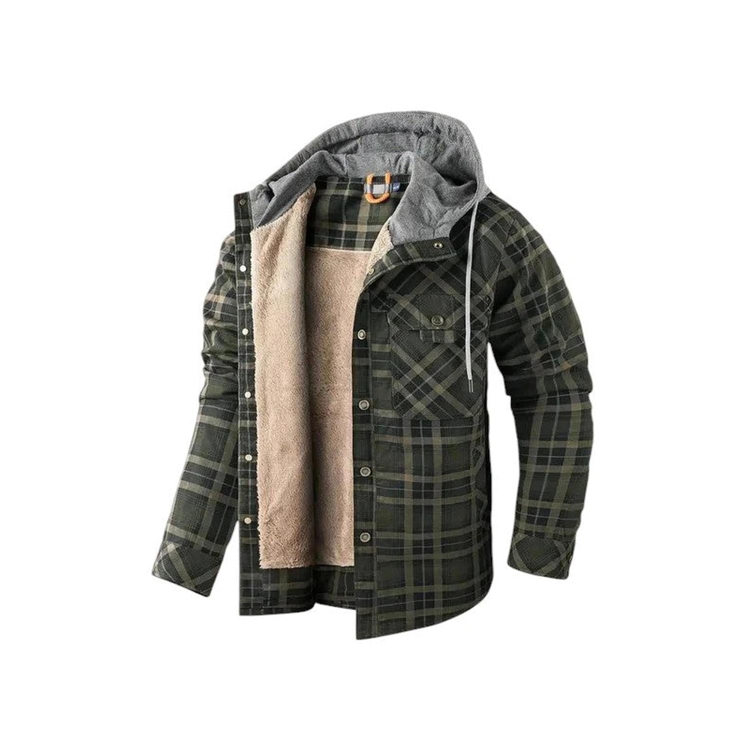 Checked Jacket Men Hooded