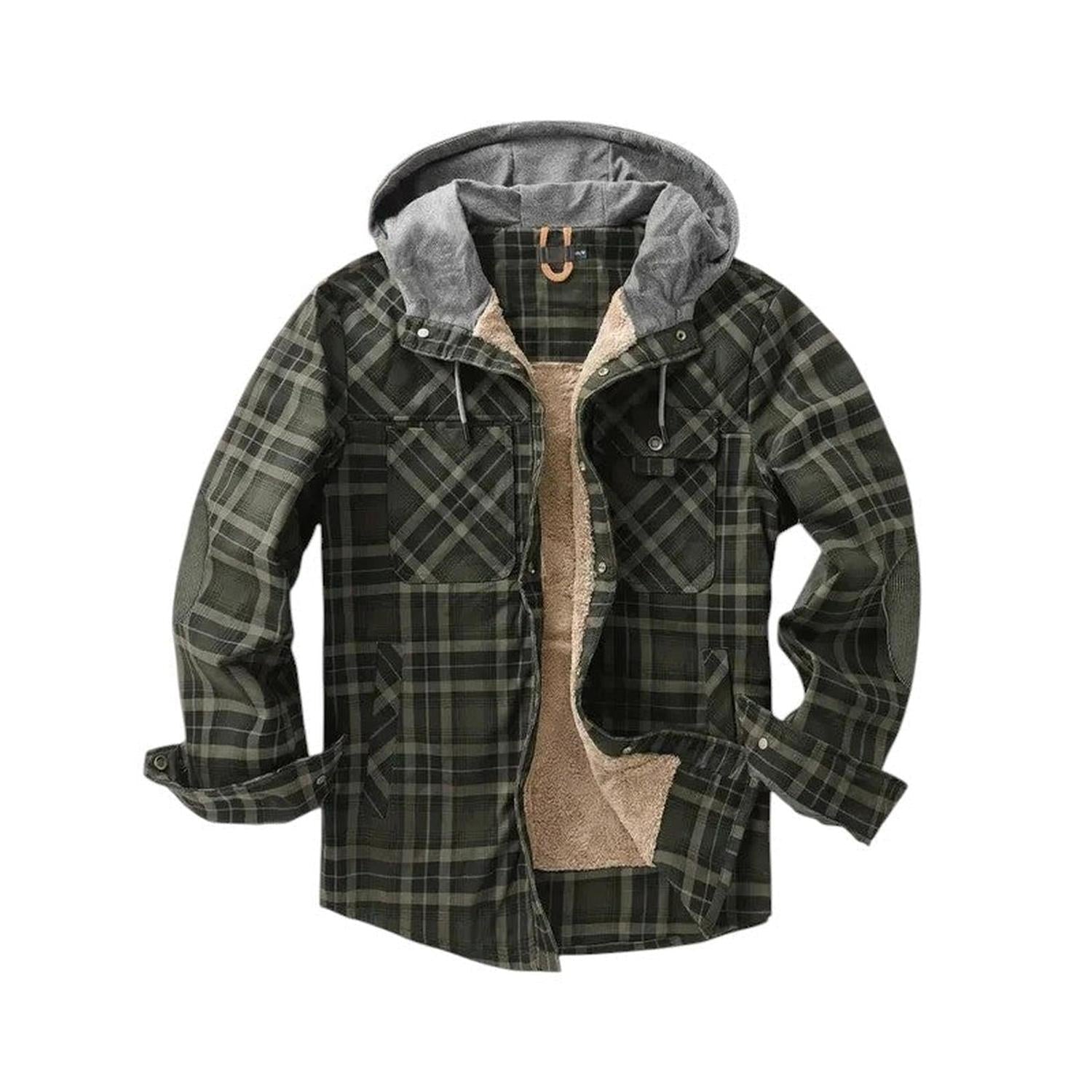 Checked Jacket Men Hooded