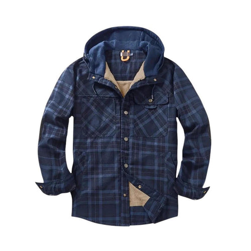 Checked Jacket Men Hooded