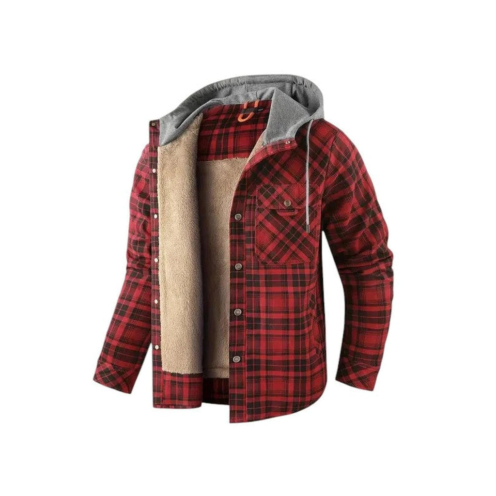 Checked Jacket Men Hooded