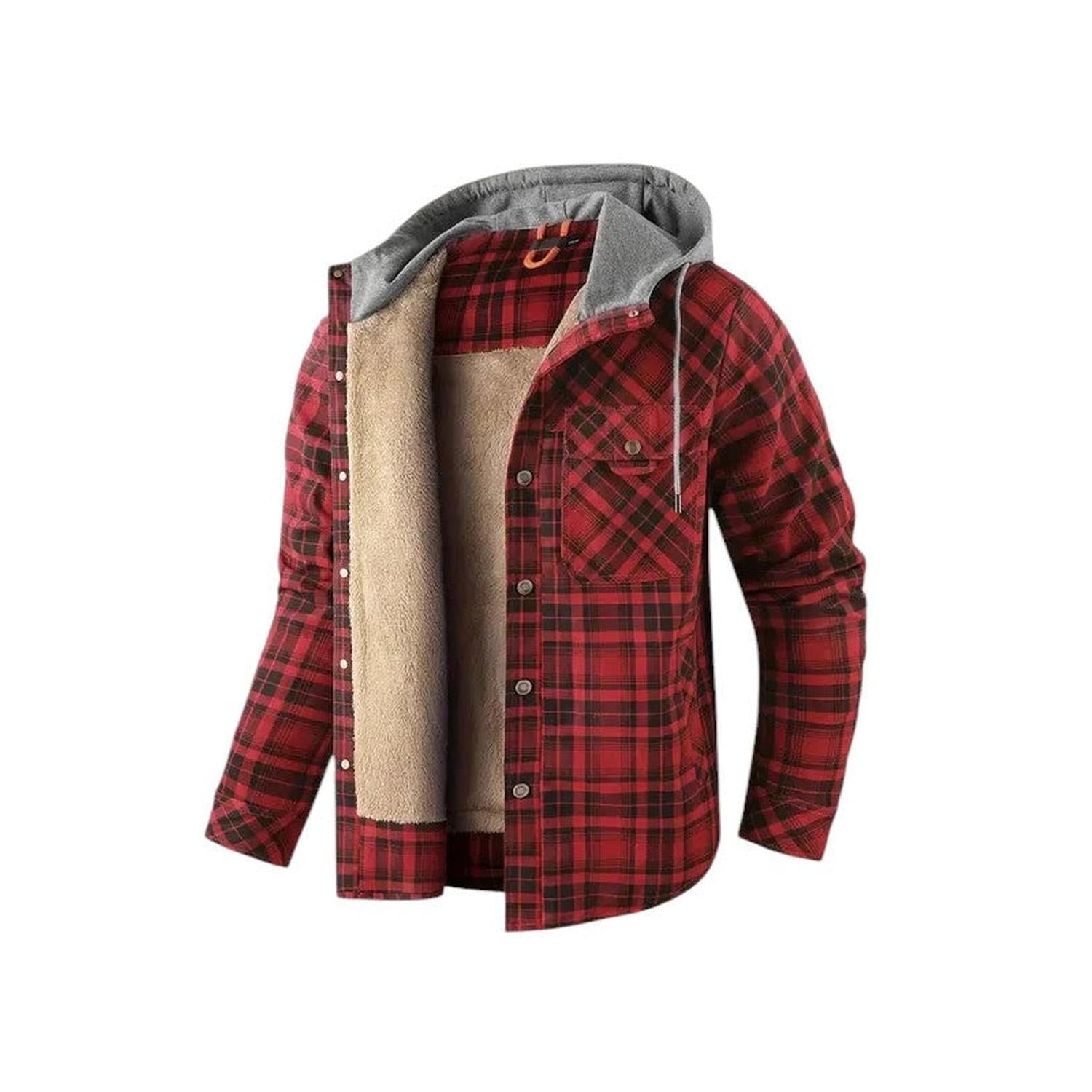 Checked Jacket Men Hooded