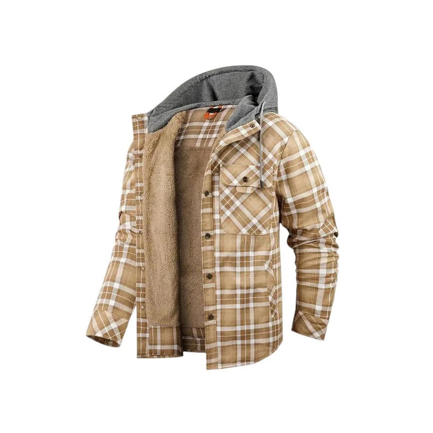 Checked Jacket Men Hooded