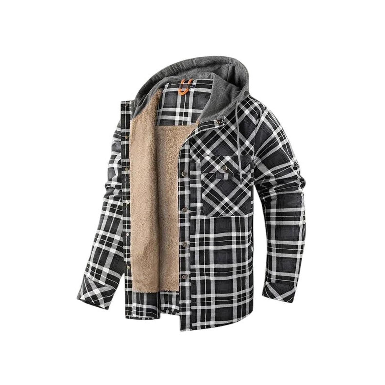 Checked Jacket Men Hooded