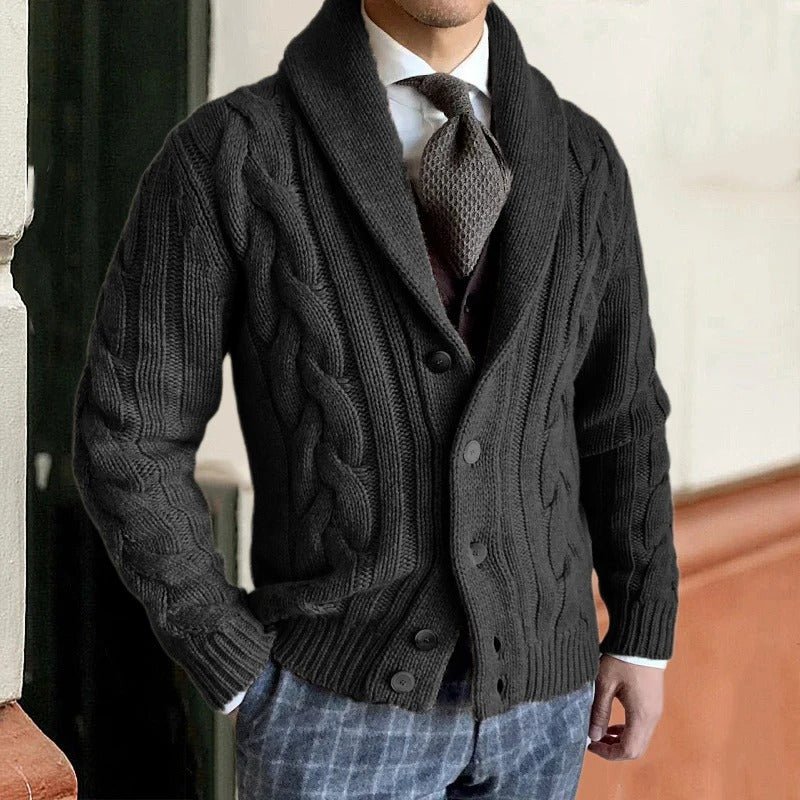 Knit Cardigan Men Button Down Warm Sweater