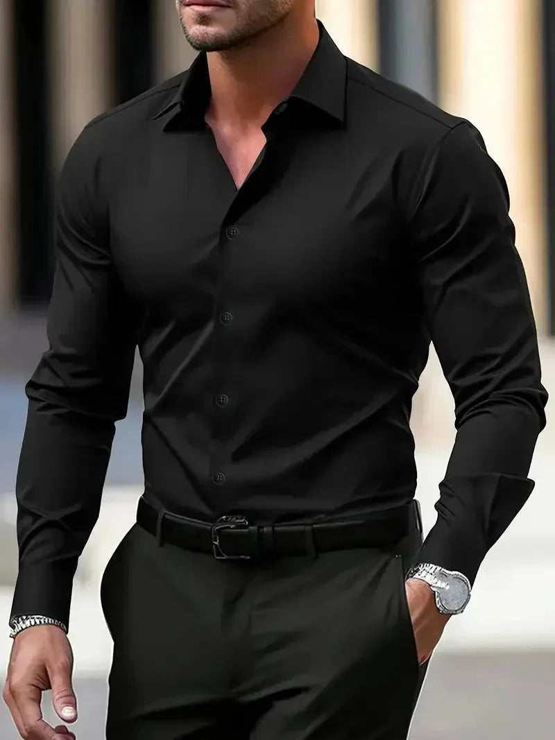 Men's Formal Shirt ¡ª Slim Fit Button Cuffs Structured Collar
