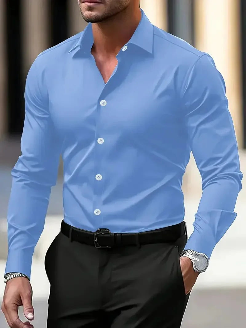 Men's Formal Shirt ¡ª Slim Fit Button Cuffs Structured Collar
