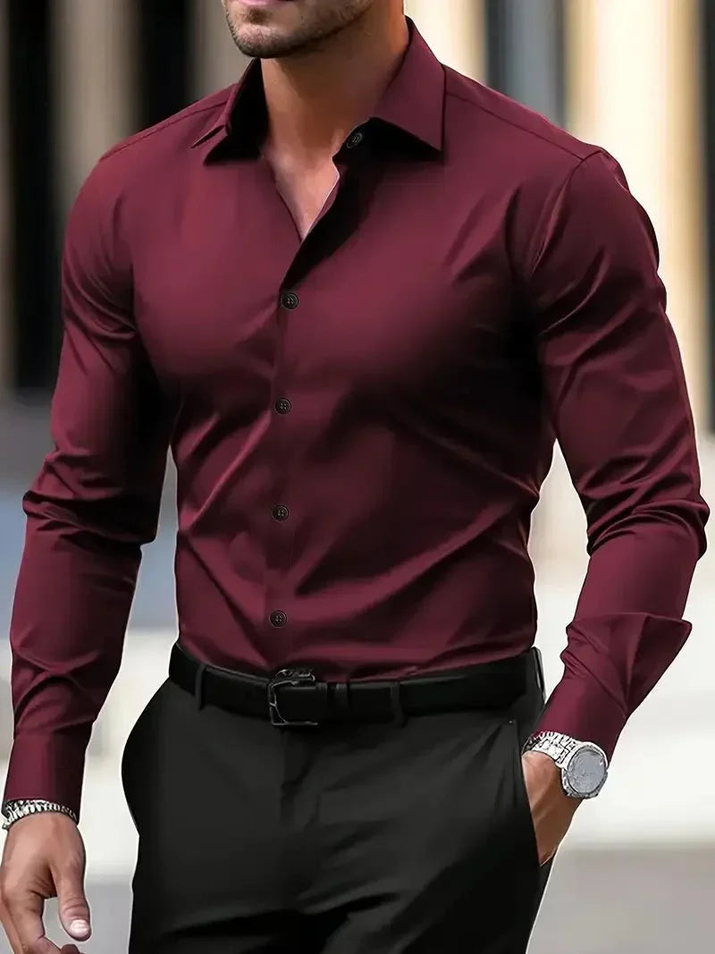 Men's Formal Shirt ¡ª Slim Fit Button Cuffs Structured Collar