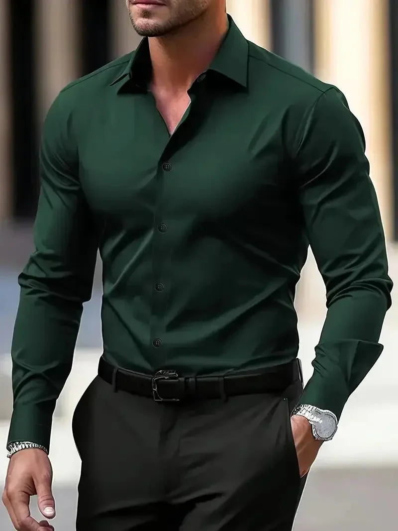 Men's Formal Shirt ¡ª Slim Fit Button Cuffs Structured Collar