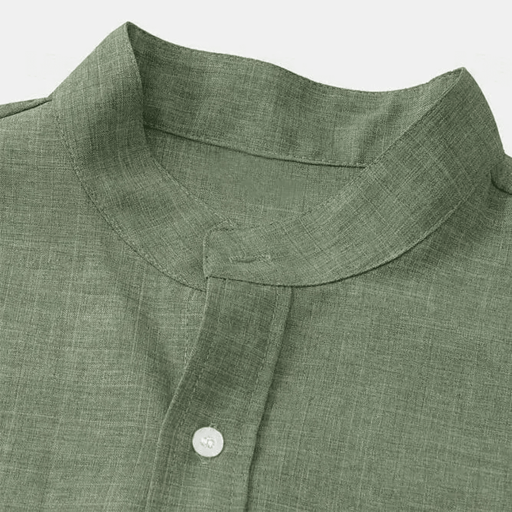 Men's Linen Shirt - Oversize Fit Short Sleeve Straight Cut