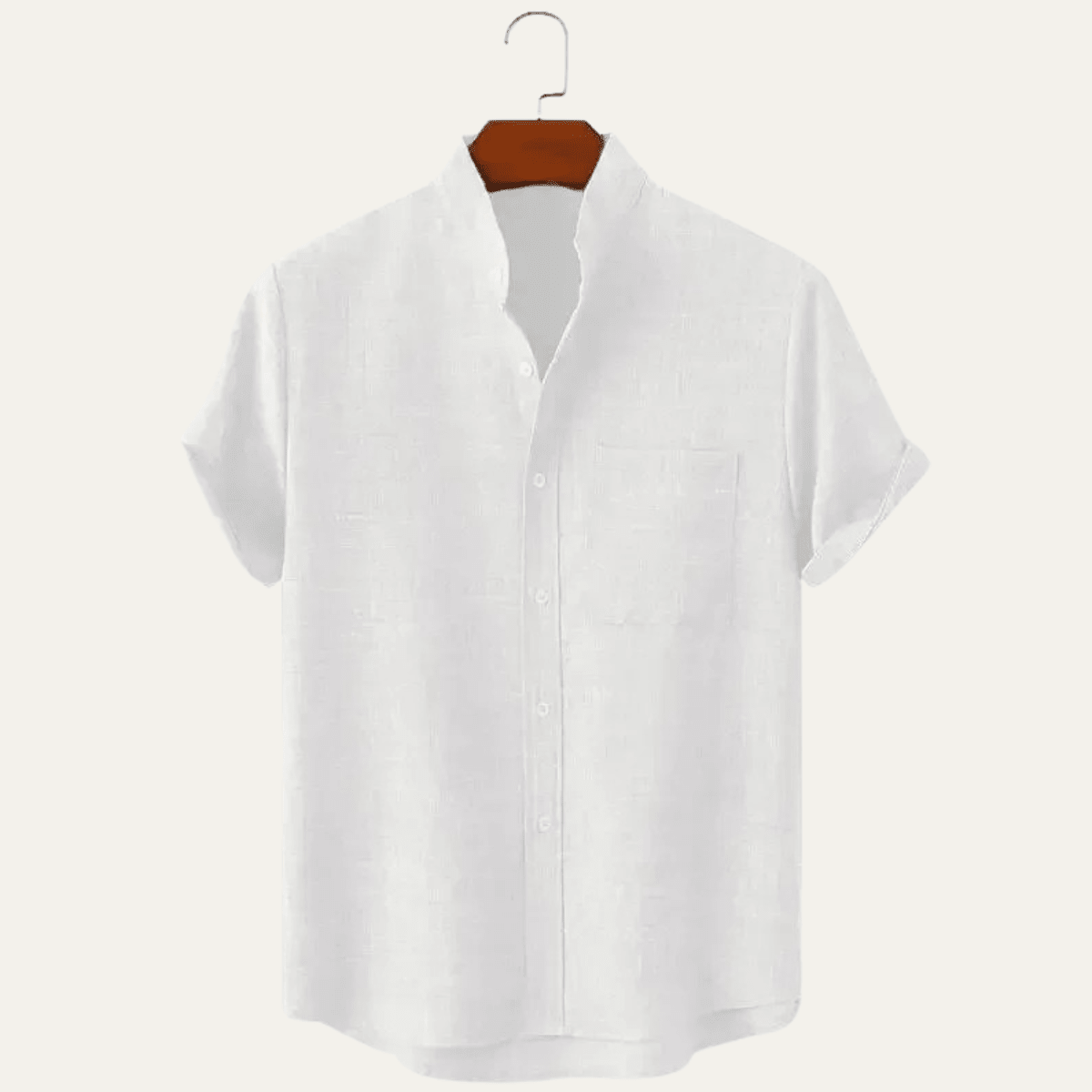 Men's Linen Shirt - Oversize Fit Short Sleeve Straight Cut