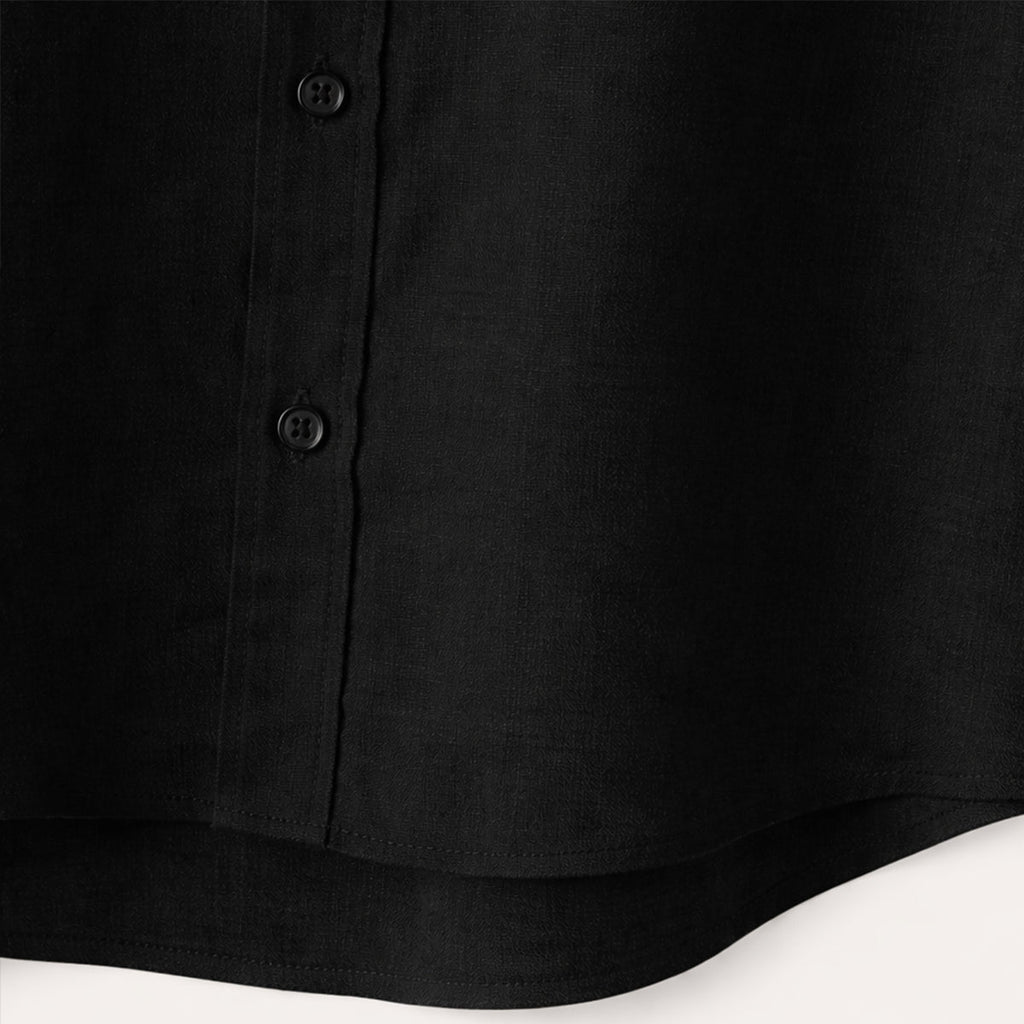 Men's Linen Shirt - Oversized Fit Short Sleeve Button Front