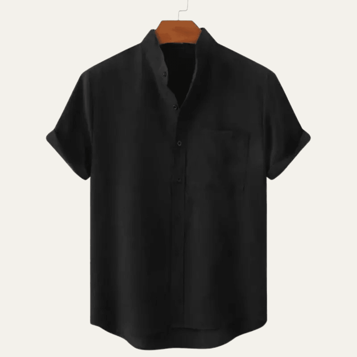 Men's Linen Shirt - Oversized Fit Short Sleeve Button Front