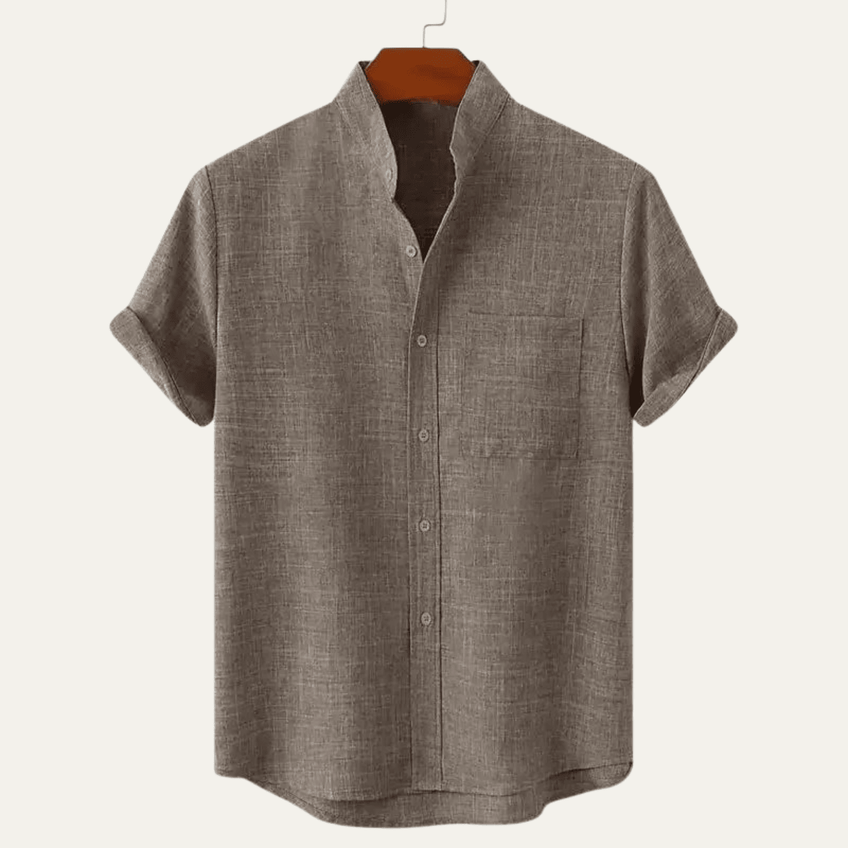 Men's Linen Shirt - Oversized Fit Short Sleeve Button Front