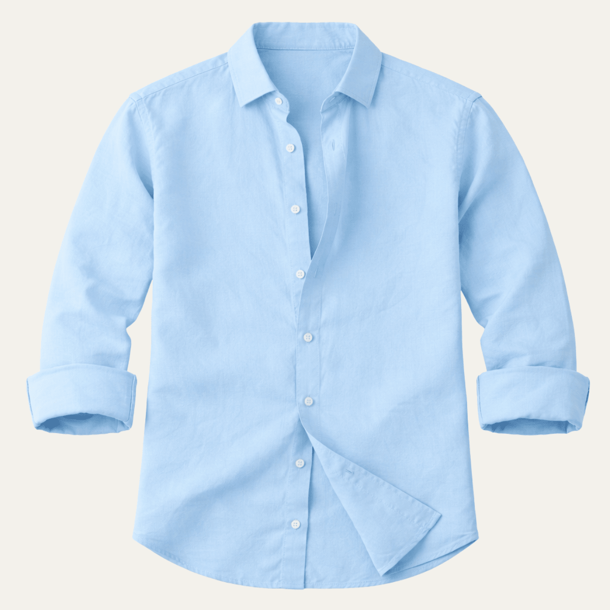 Men's Linen Shirt - Regular Fit Long Sleeve Button Down
