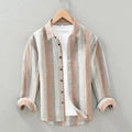 Men's Linen Shirt -Relaxed Fit Long Sleeve Button Closure