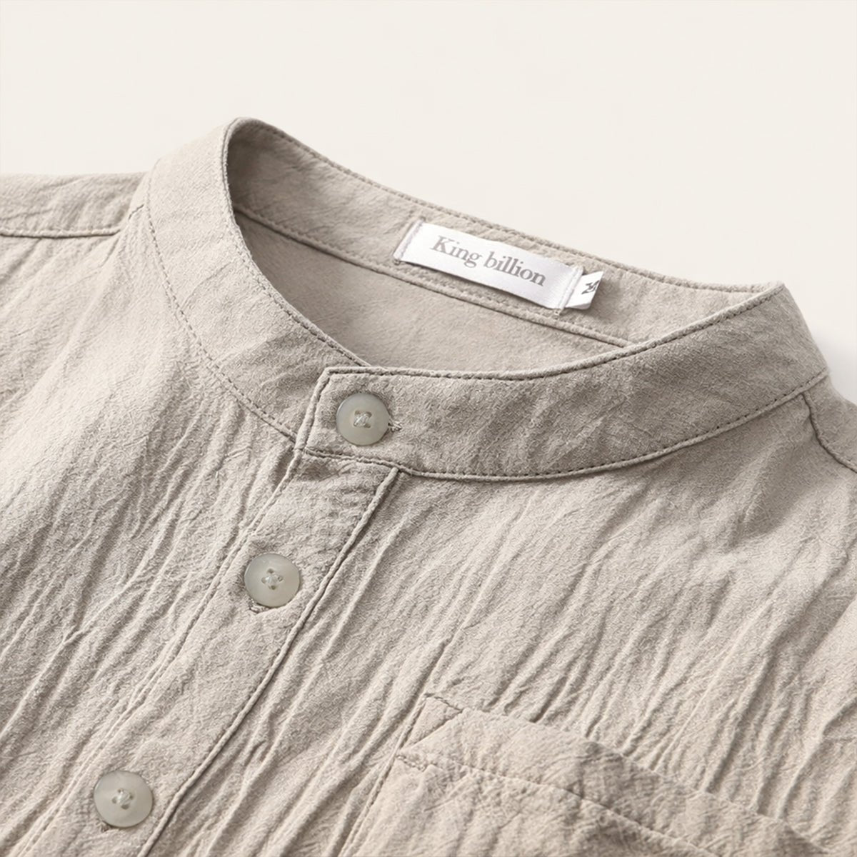 Men's Linen Shirt - Short Sleeve Henley Neck Pullover Style