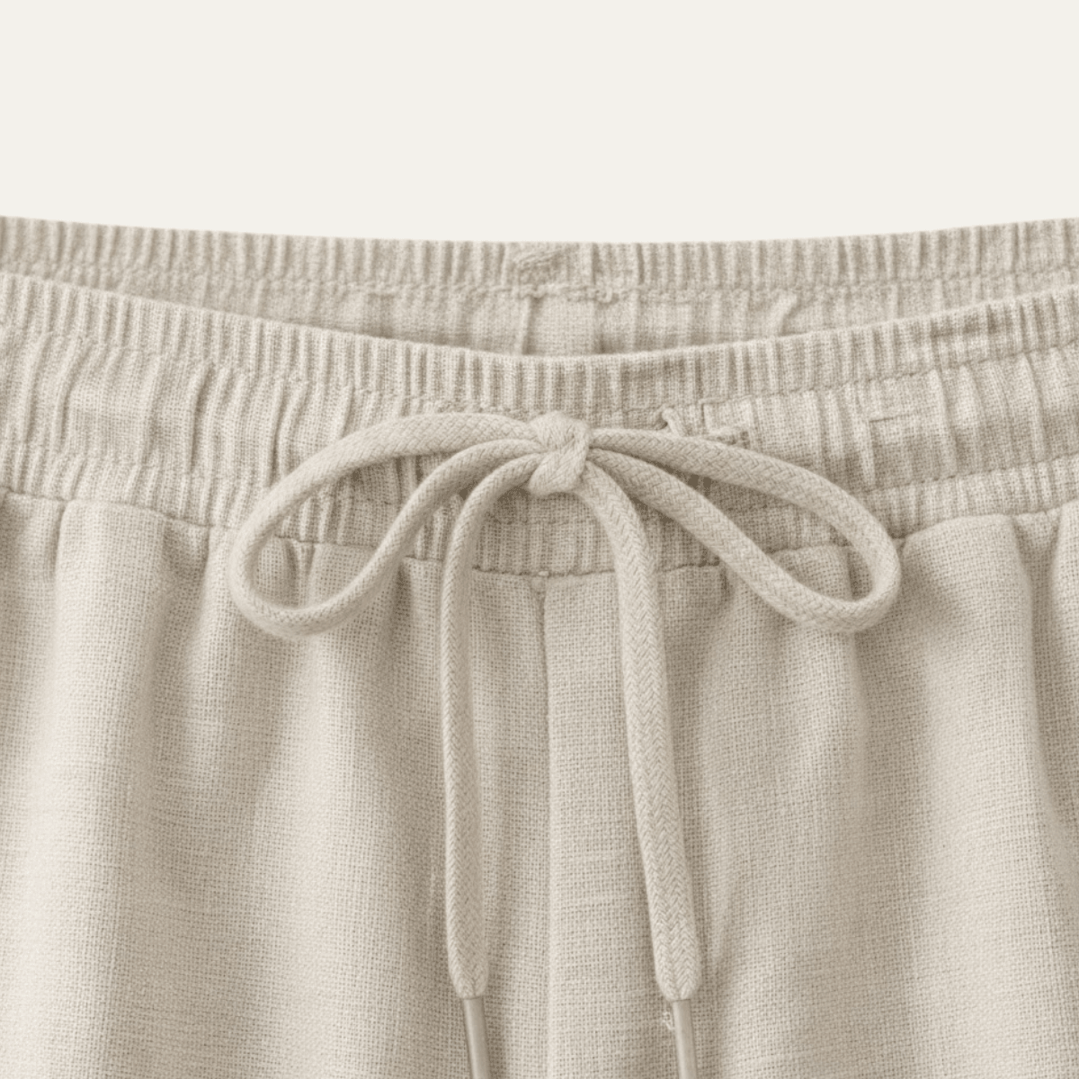 Men's Linen Shirt & Shorts Set - Long Sleeve Loose Fit Button Closure