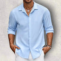 Men's Linen Shirt - Slim Fit Tailored Cut Structured Design