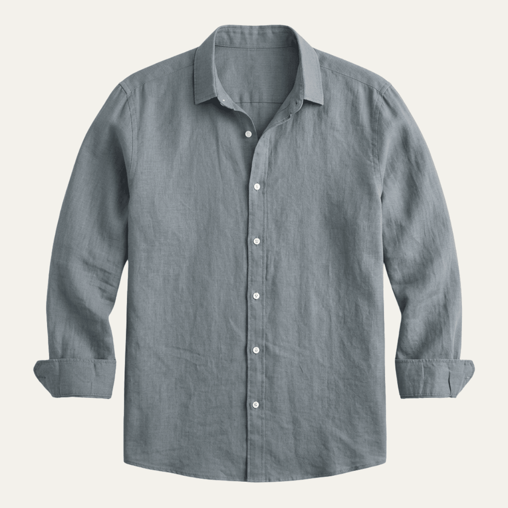 Men's Linen Shirt - Tailored Fit Full Button Placket