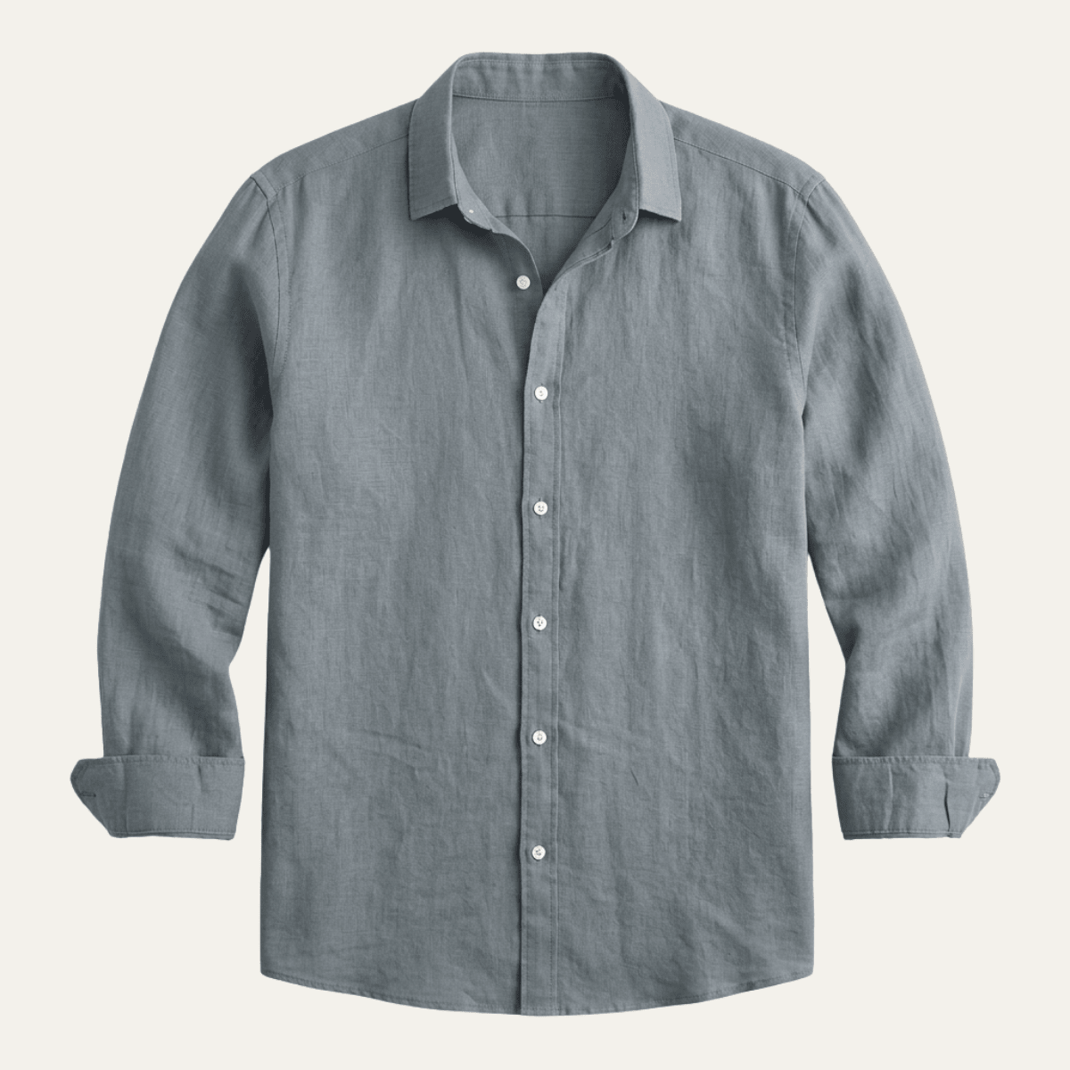 Men's Linen Shirt - Tailored Fit Full Button Placket