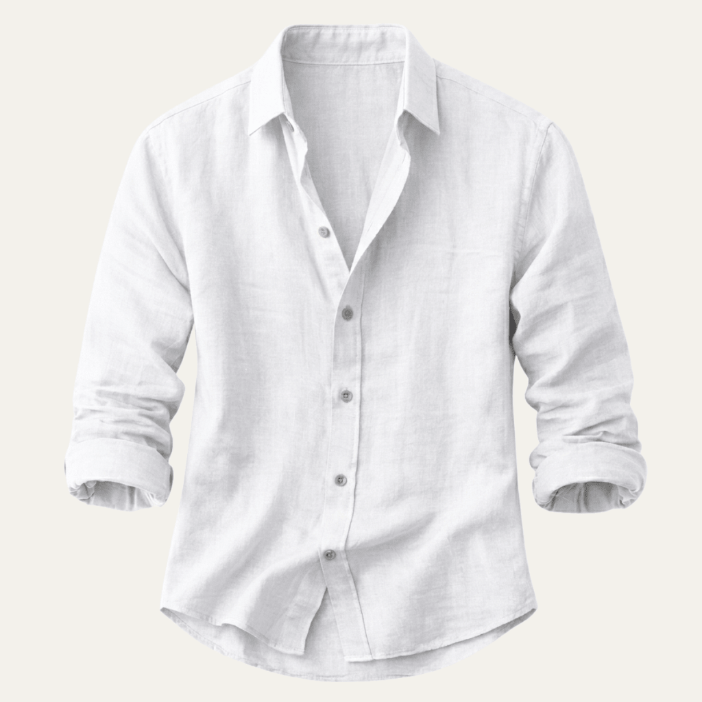 Men's Linen Shirt - Tailored Fit Full Button Placket