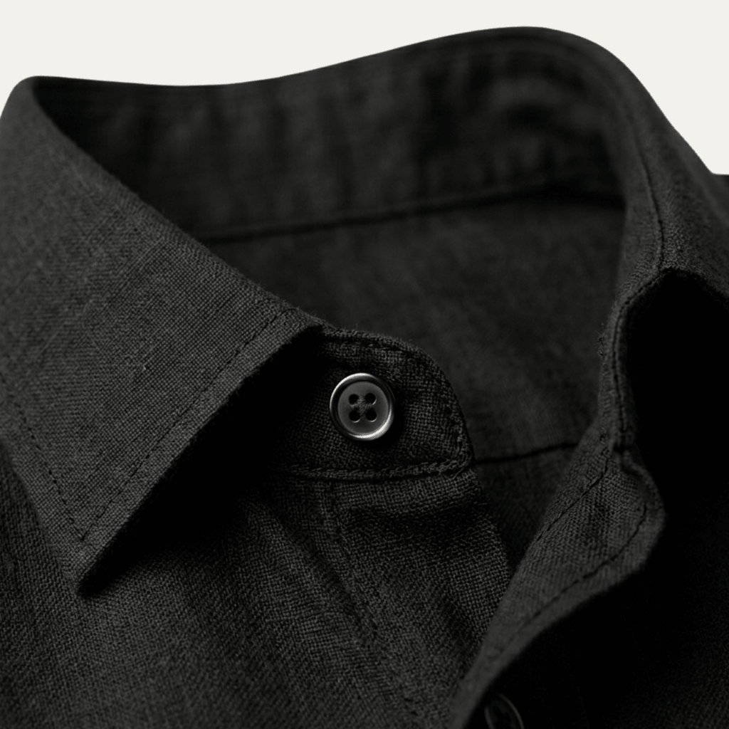 Men's Linen Shirt - Tailored Fit Full Button Placket