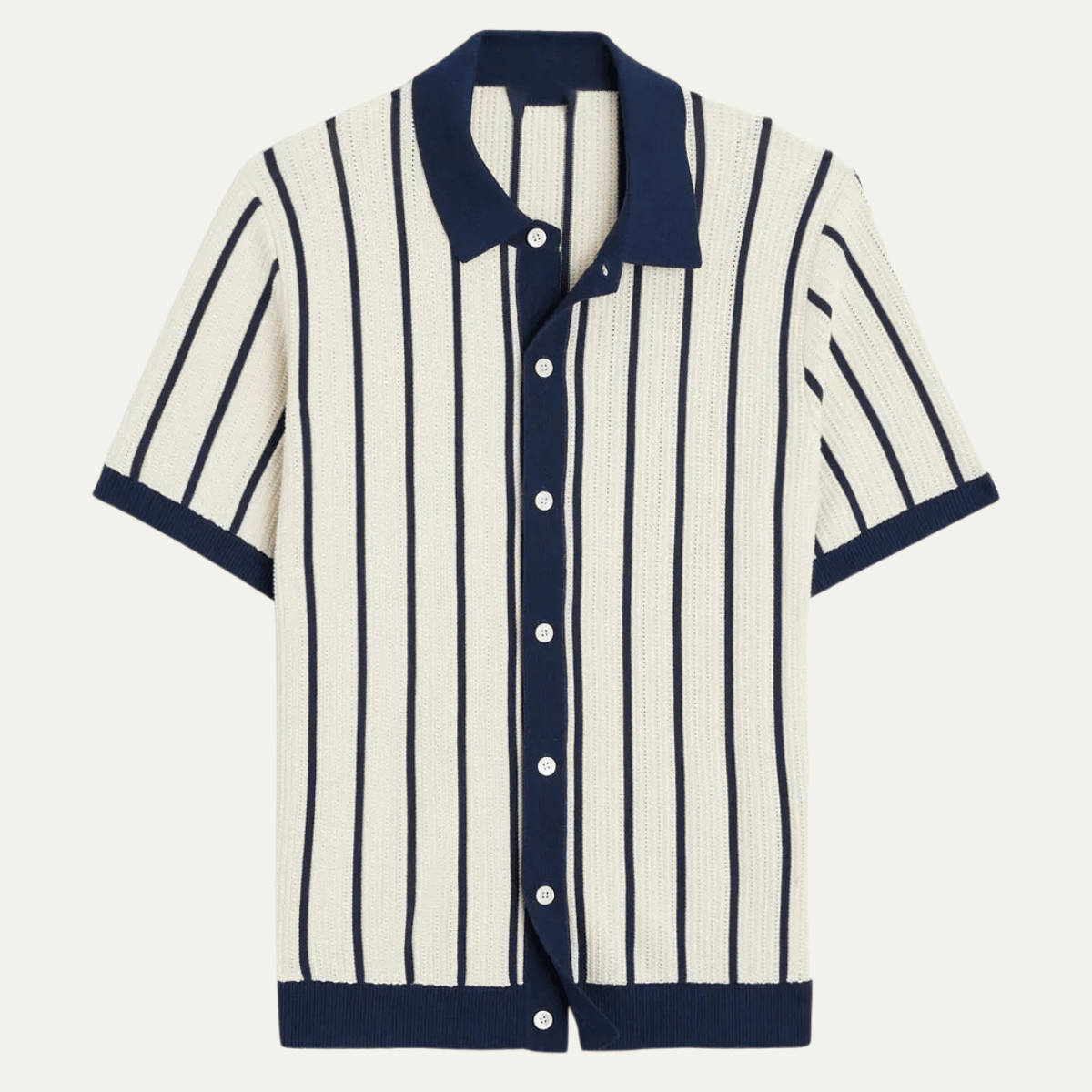 Men's Polo Shirt ¡ª Collared Knit Style Full Button Closure