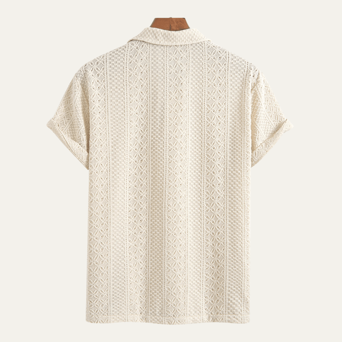 Men's Polo Shirt ¡ª Jacquard Knit Short Sleeve Button Placket