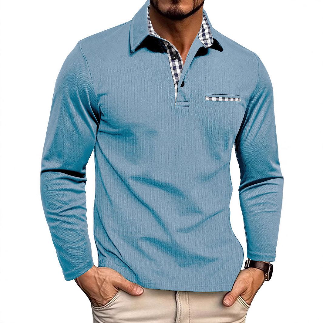 Men's Polo Shirt ¡ª Regular Fit Long Sleeve Button Placket
