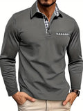 Men's Polo Shirt ¡ª Regular Fit Long Sleeve Button Placket
