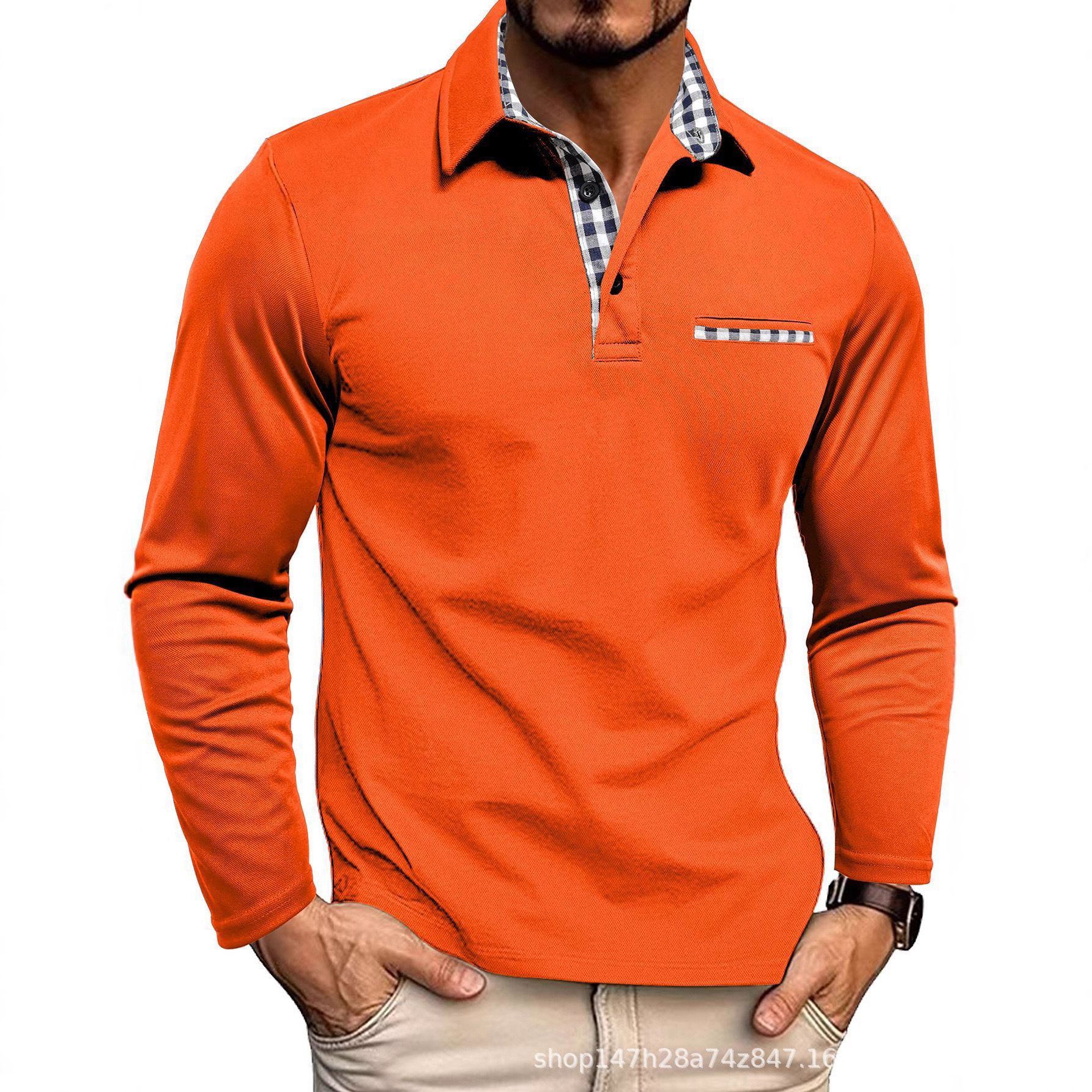 Men's Polo Shirt ¡ª Regular Fit Long Sleeve Button Placket