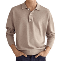Men's Polo Shirt ¡ª Regular Fit Long Sleeve Classic Button Front