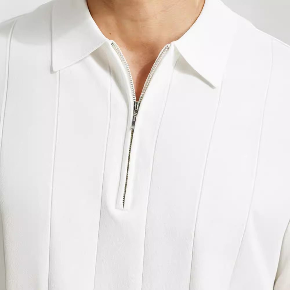 Men's Polo Shirt ¡ª Regular Fit Short Sleeve Quarter-Zip Closure