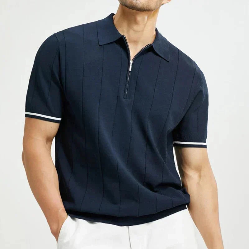 Men's Polo Shirt ¡ª Regular Fit Short Sleeve Quarter-Zip Closure