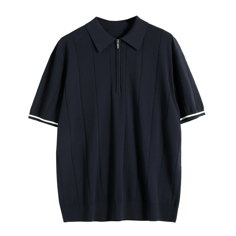 Men's Polo Shirt ¡ª Regular Fit Short Sleeve Quarter-Zip Closure