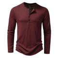 Men's Shirt ¡ª Long Sleeve Crew Neck Button Placket