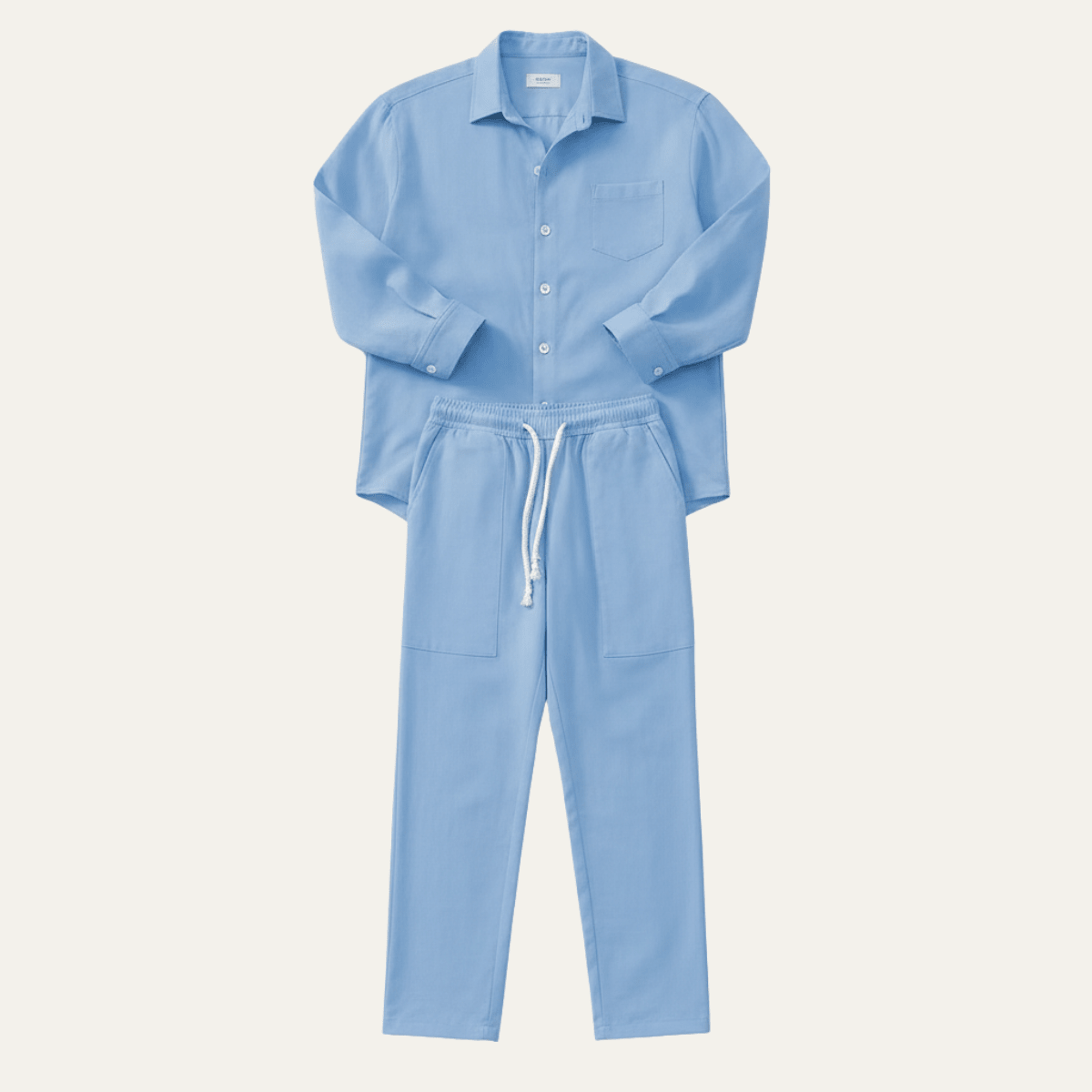 Men's Shirt & Pants Set ¡ª Long Sleeve Relaxed Fit Matching Design