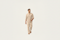 Men's Shirt Set ¡ª Long Sleeve Stand Collar Drawstring Pants