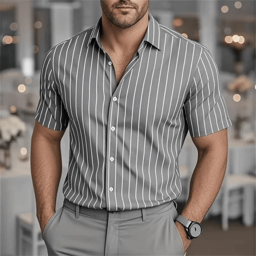 Men's Shirt ¡ª Striped Pattern Long Sleeve Button Placket