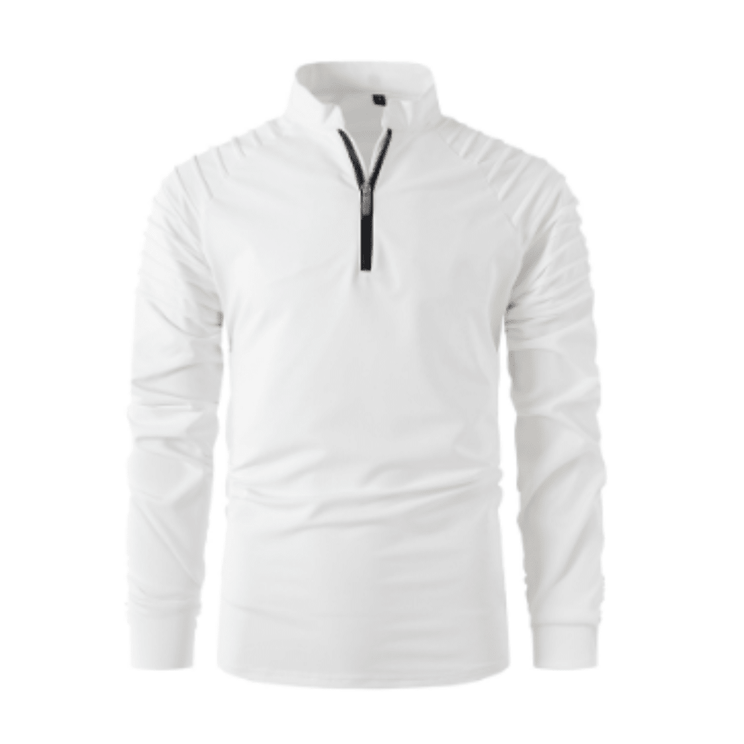 Quarter Zip Polo Shirt Men Stylish Casual Sweater