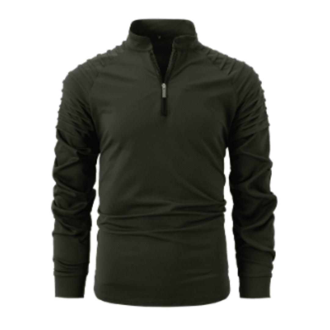 Quarter Zip Polo Shirt Men Stylish Casual Sweater