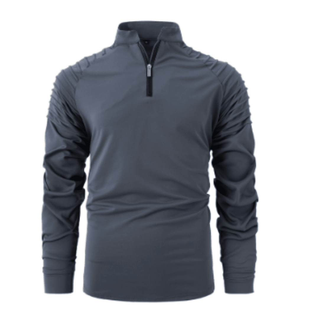 Quarter Zip Polo Shirt Men Stylish Casual Sweater