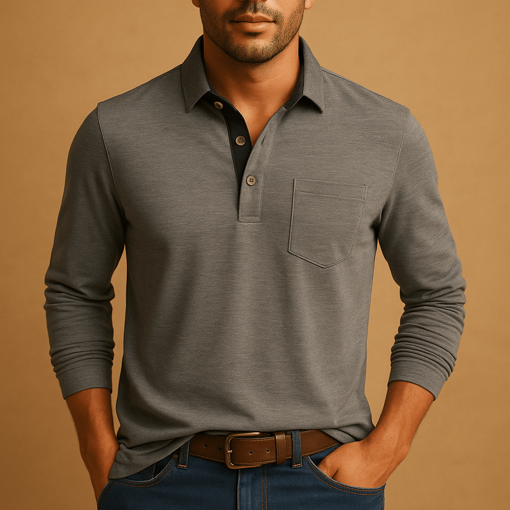 Shirt Men Casual Design with Chest Pocket and Button Front Closure